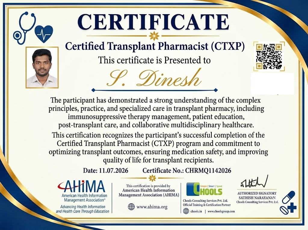 Healthcare and Pharma Program Certificate